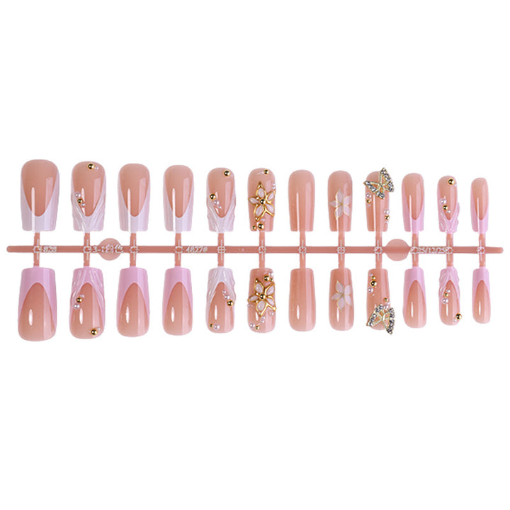 Decorative Press-On Nail Art Set with Crystal Accents Stornfield