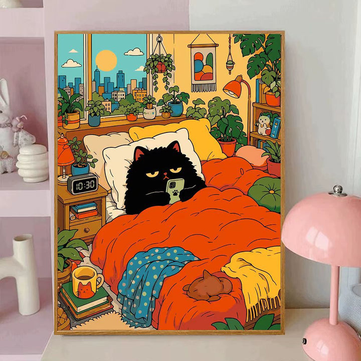 Playful Cat-Themed Decorative Wall Canvas Art Stornfield