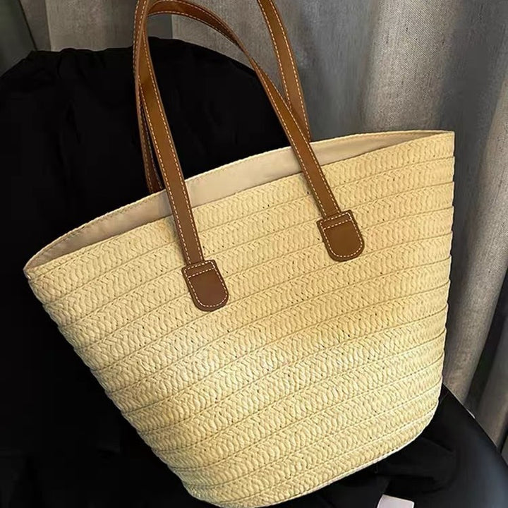 Beach bag with high-quality leather handles Stornfield