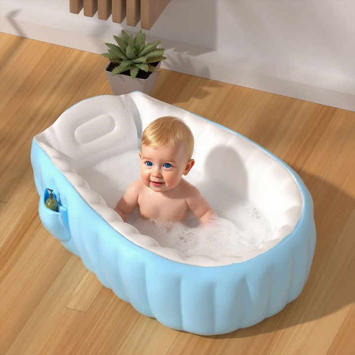 Unisex Inflatable Comfort Bathtub with Side Shelves Stornfield