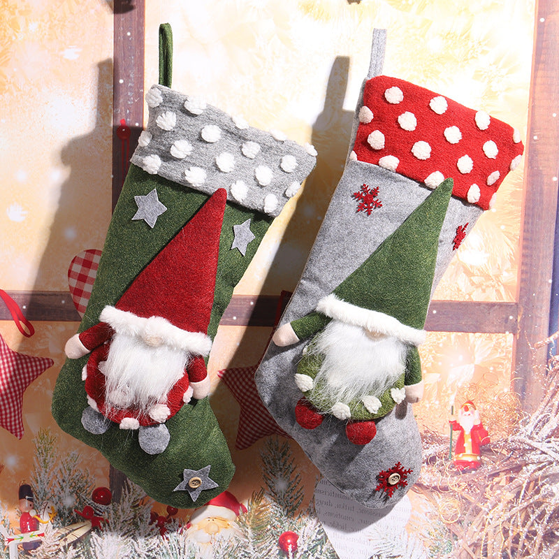 Cute Christmas stocking with gnome motif Stornfield