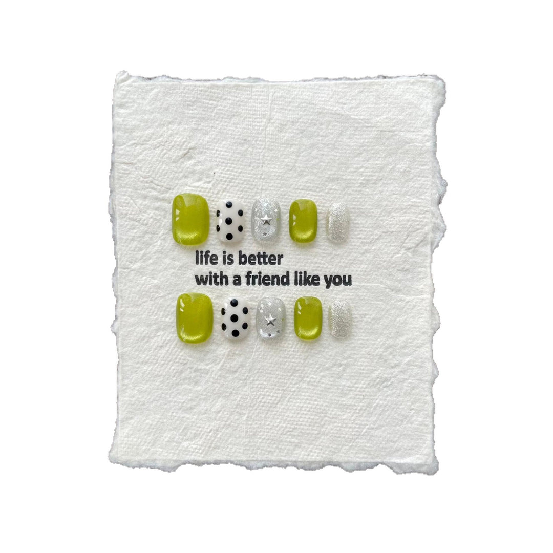 Playful Decorative Press-On Nail Art Set