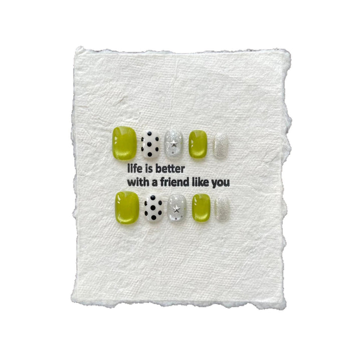 Playful Decorative Press-On Nail Art Set