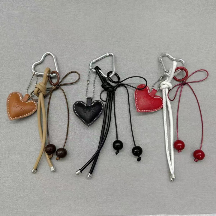 Leather Heart Charm Keychain Stornfield