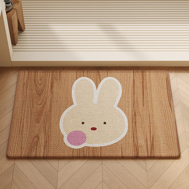 Cute Bunny-Themed Decorative Floor Mat
