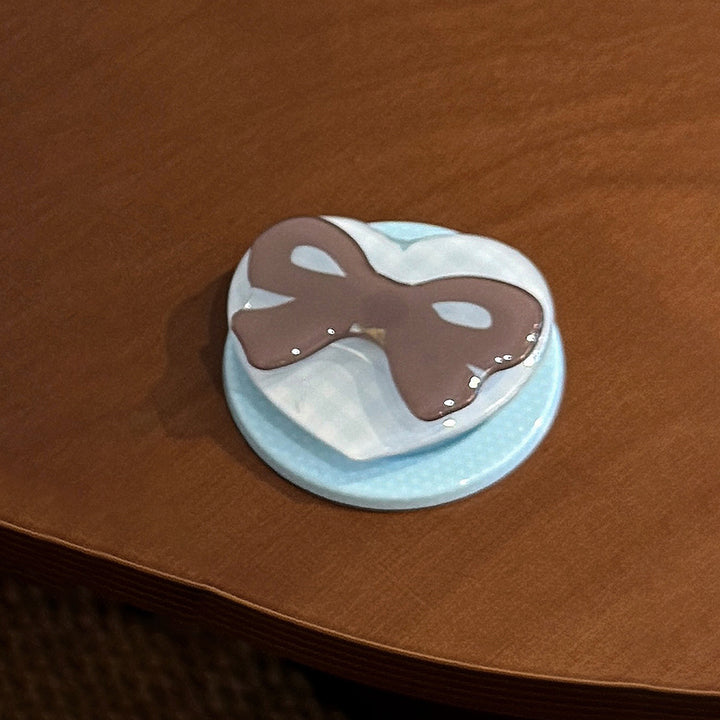 Decorative ceramic coaster with bow motif Stornfield