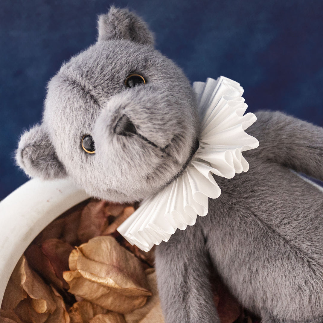 Deluxe Plush Collectible Bear with Velvet Ruffle Collar