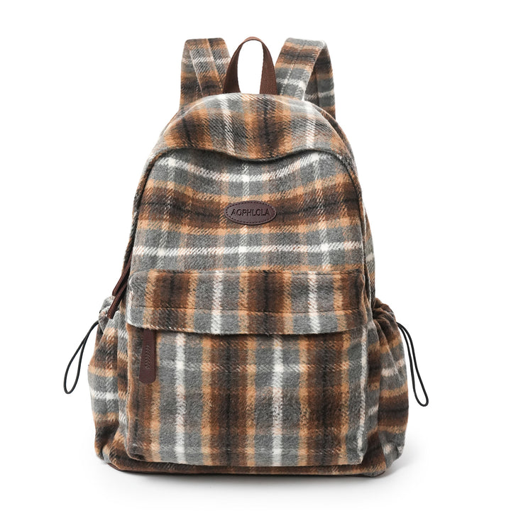 Cozy Plaid Patterned School Backpack Stornfield