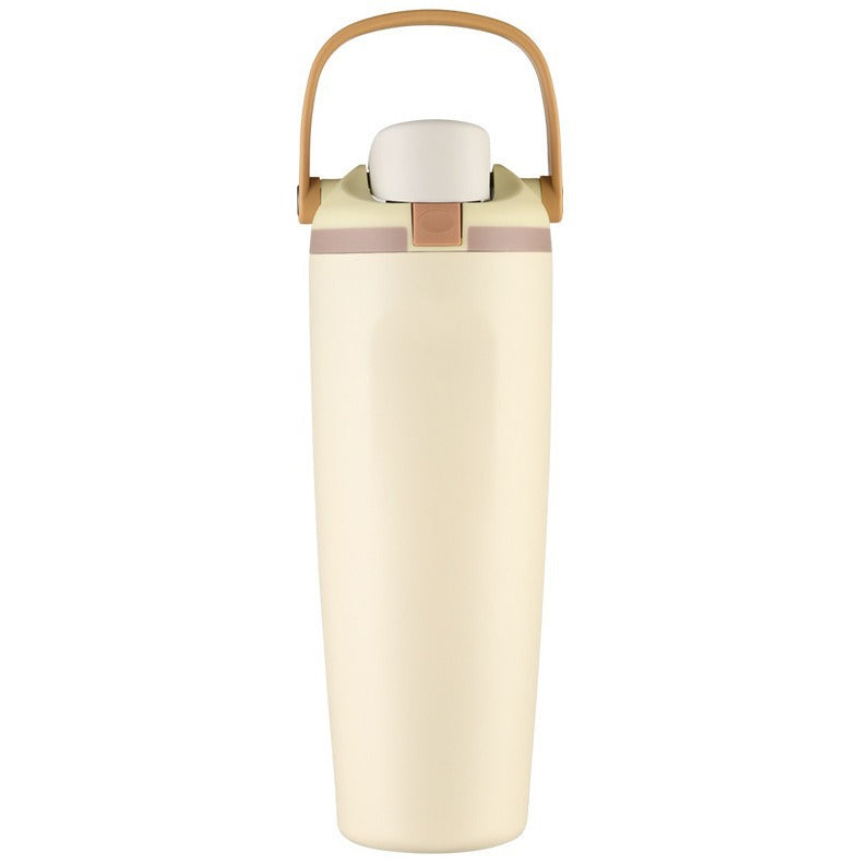 Unisex double-walled vacuum drinking bottle made of stainless steel with one-handed click closure and carrying handle Stornfield