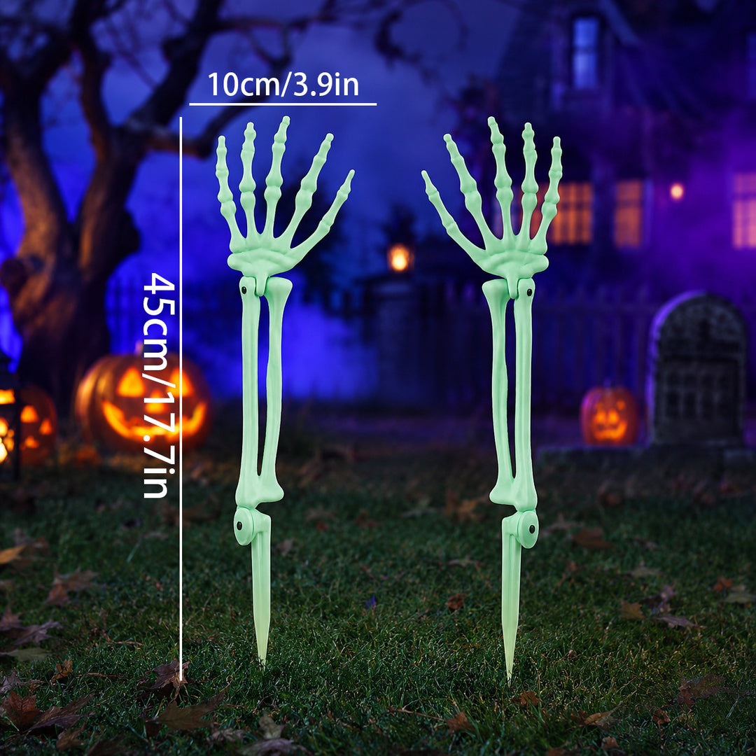 Creepy Halloween decor skeleton tree trunks Stornfield
