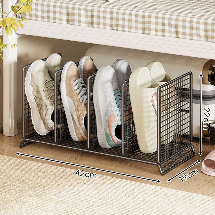 Vertical Mesh Divider Shoe Rack for Compact Under-Bed and Entryway Storage