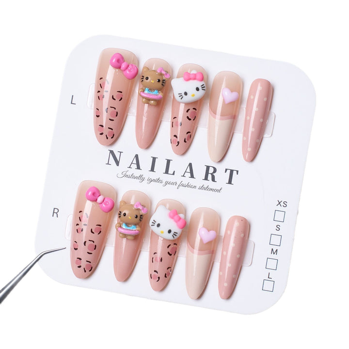 Cute Character Press-On Nails Set Stornfield