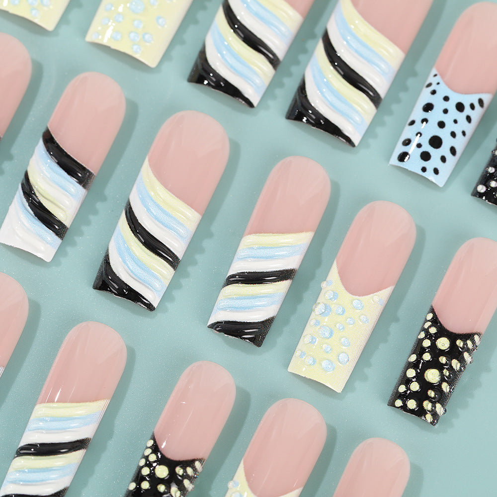 Artificial Nail Set with Stylish Geometric Designs Stornfield