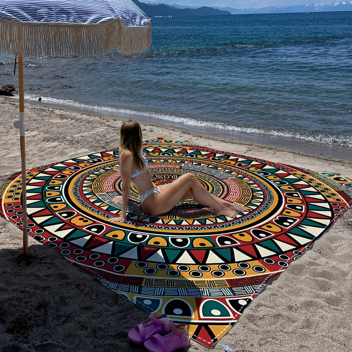 Mandala Design Beach Mat Stornfield