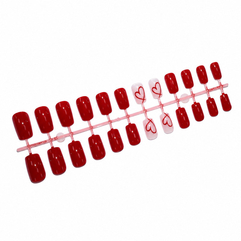 Premium Press-on Nails with Heart Design Stornfield