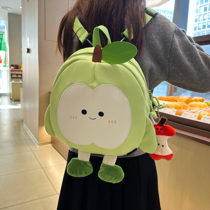 Plush Backpack in Cheerful Apple Design Stornfield