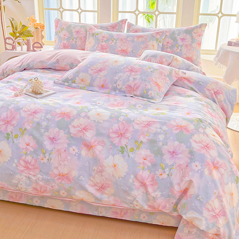 Plaid Patterned Quilted Comforter Set