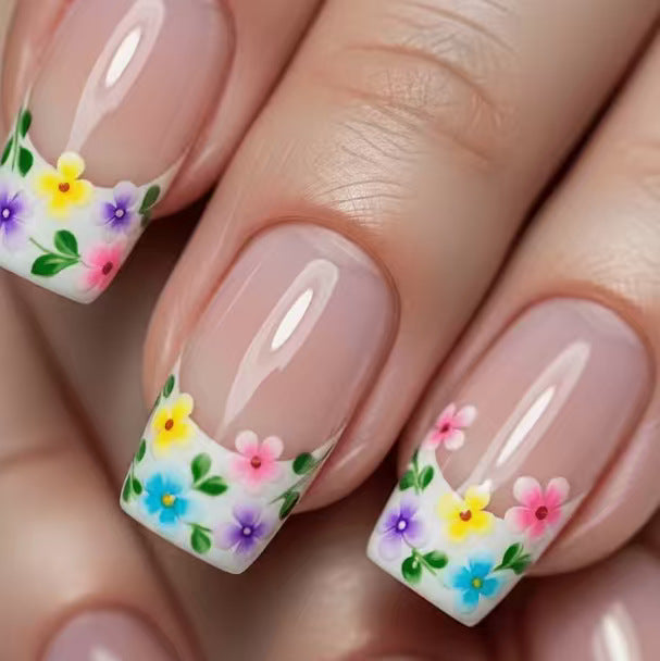 Floral Themed Press-On Nail Enhancements Stornfield