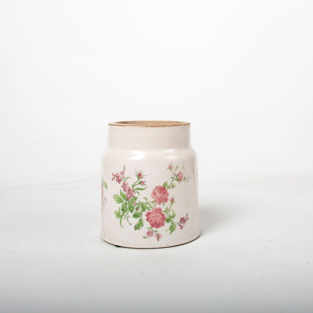 Decorative flower pot with floral decoration Stornfield