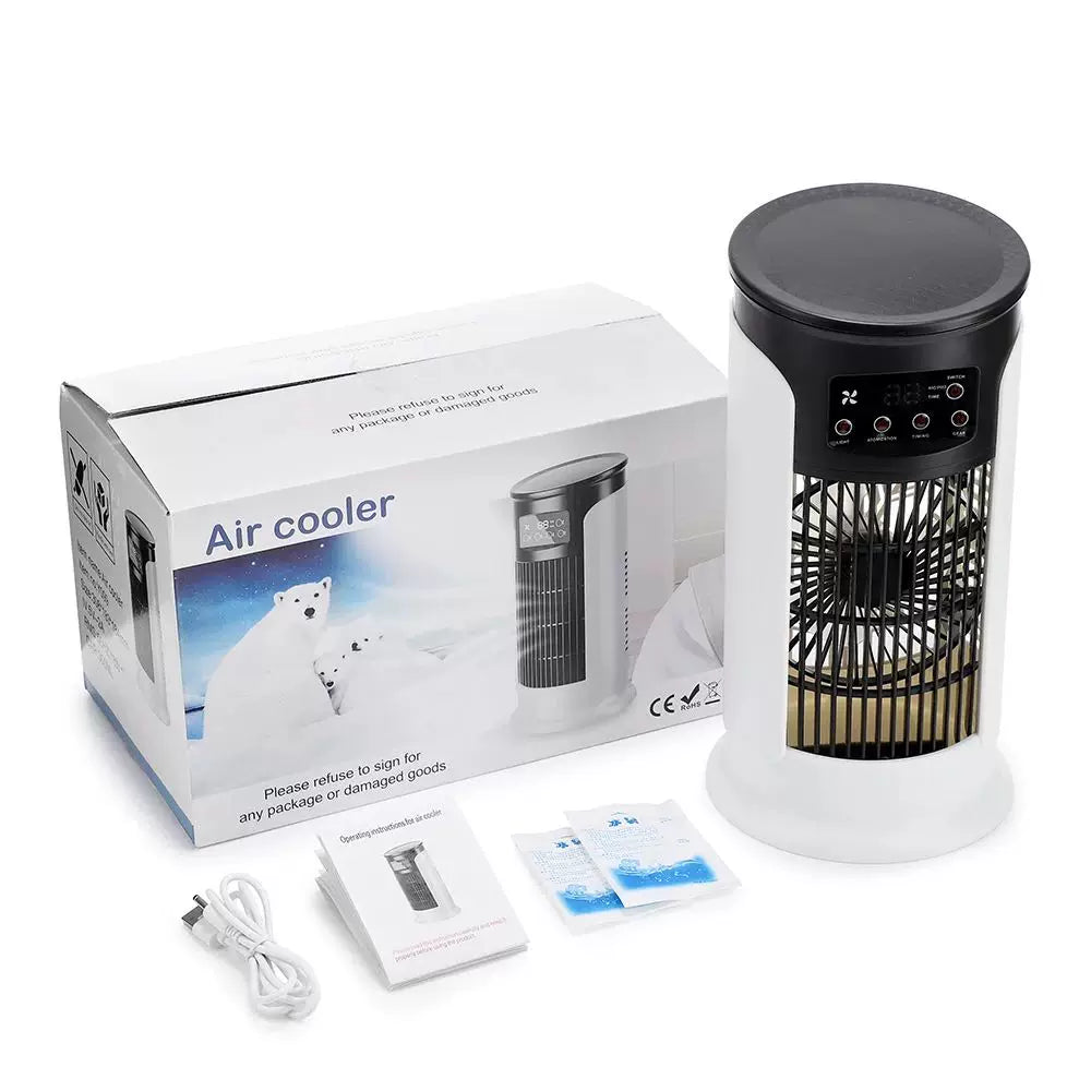 Unisex One Size Compact Personal Evaporative Tower Cooler with Refillable Ice Packs, Whisper Quiet Fan and Touch Control Stornfield