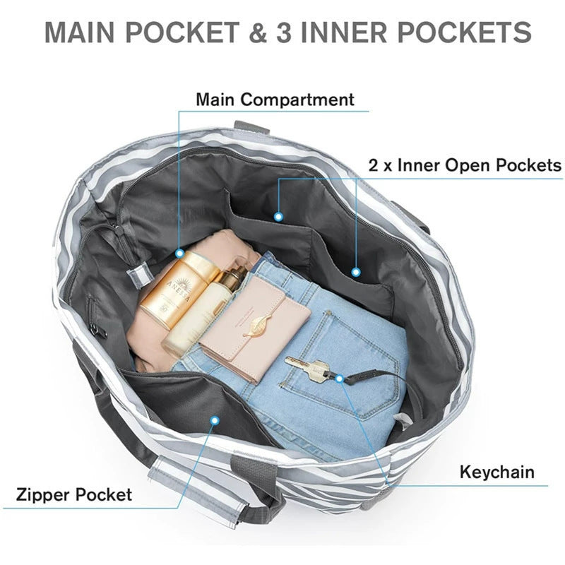 Large beach bag with multiple compartments and insulated inner pocket Stornfield