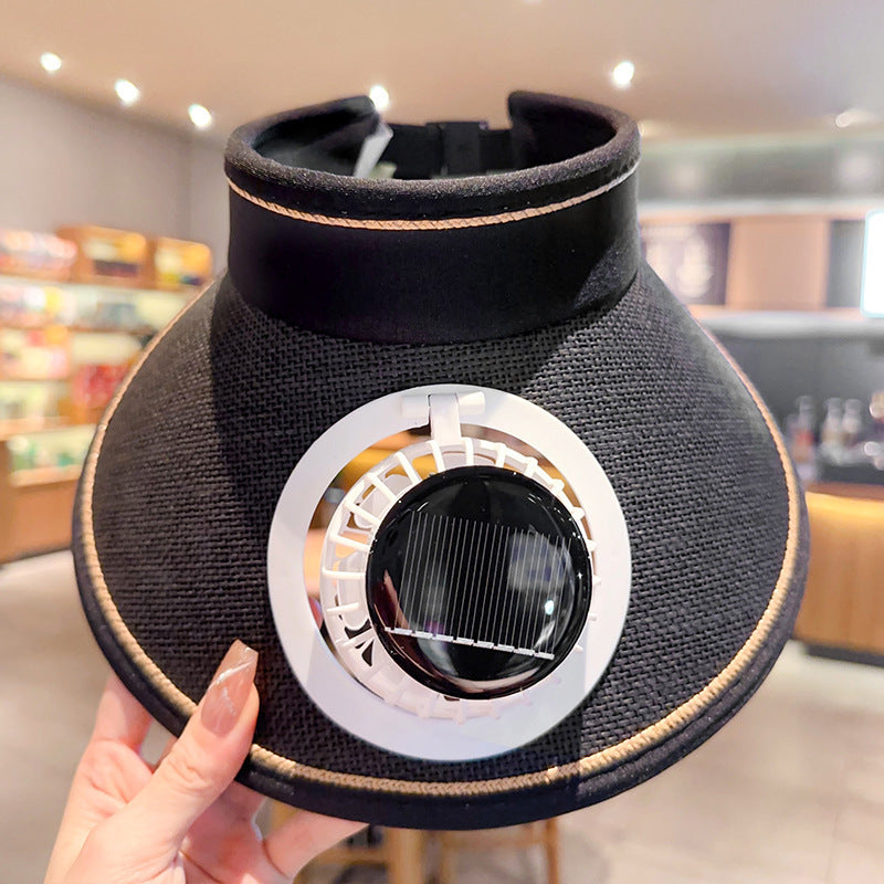 Bbreathable sun hat with two integrated mini fans, wide brim and adjustable chin strap Stornfield