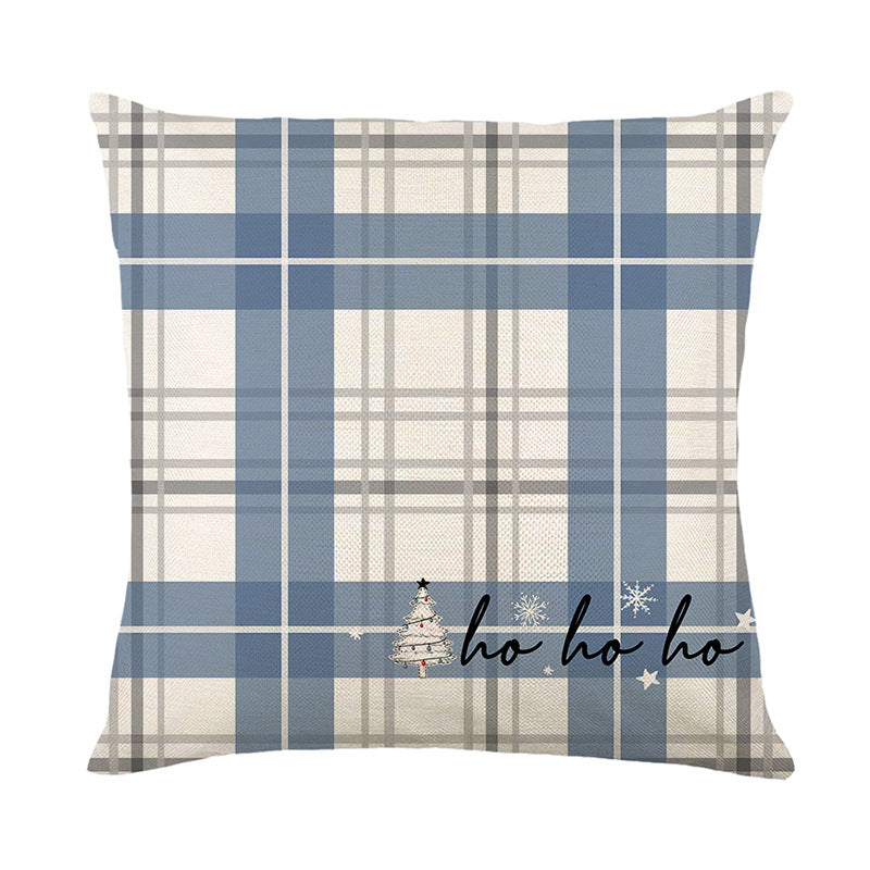 Square Holiday Decorative Pillow Cover with Snowflake Ornament Illustration & Concealed Zip