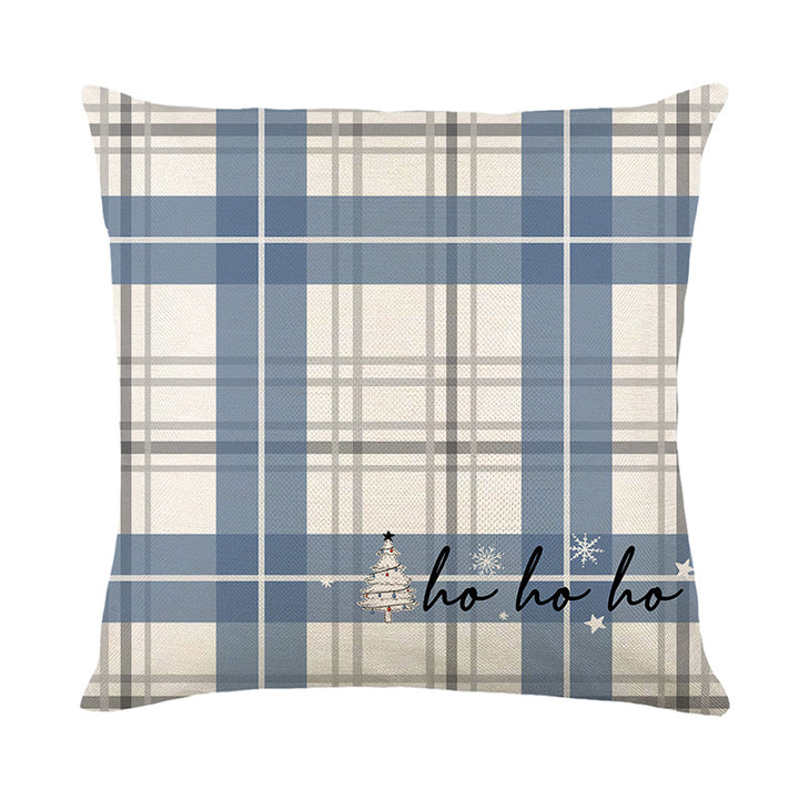 Square Holiday Decorative Pillow Cover with Snowflake Ornament Illustration & Concealed Zip