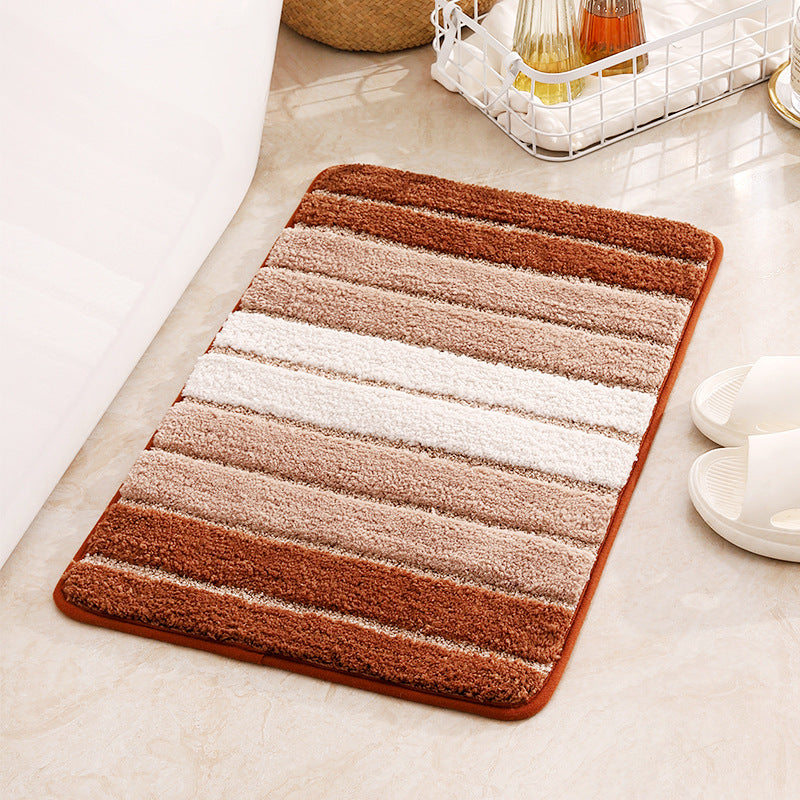 Plush Striped Bath Mat