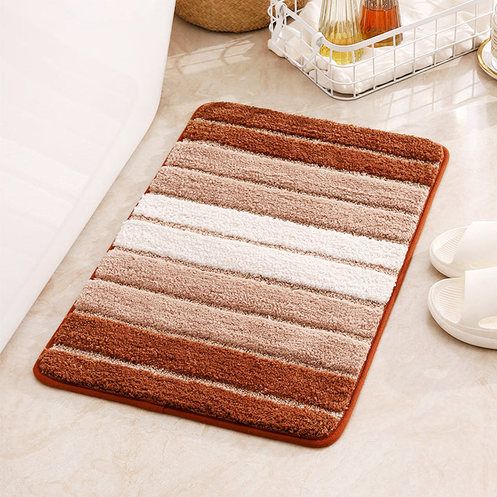 Plush Striped Bath Mat