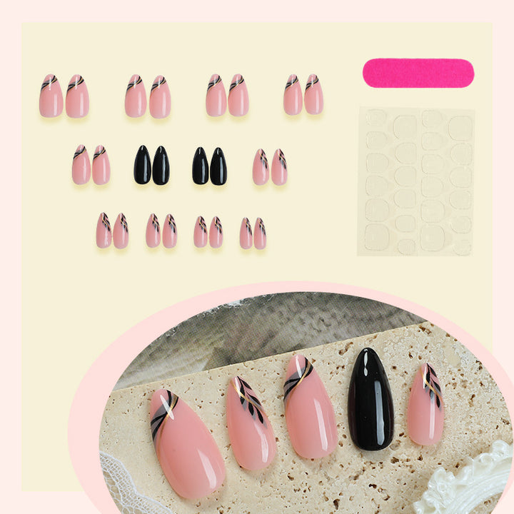 Decorative Press-On Nail Set with Elegant Designs Stornfield