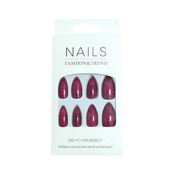 Glamorous Glittery Almond-Shaped Press-On Nails Stornfield