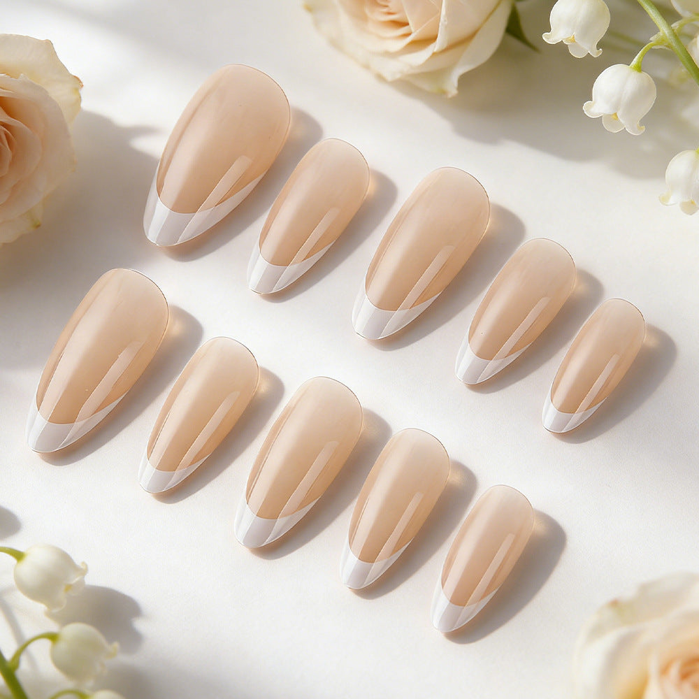 Elegant French Tip Stiletto Press-On Nails Stornfield