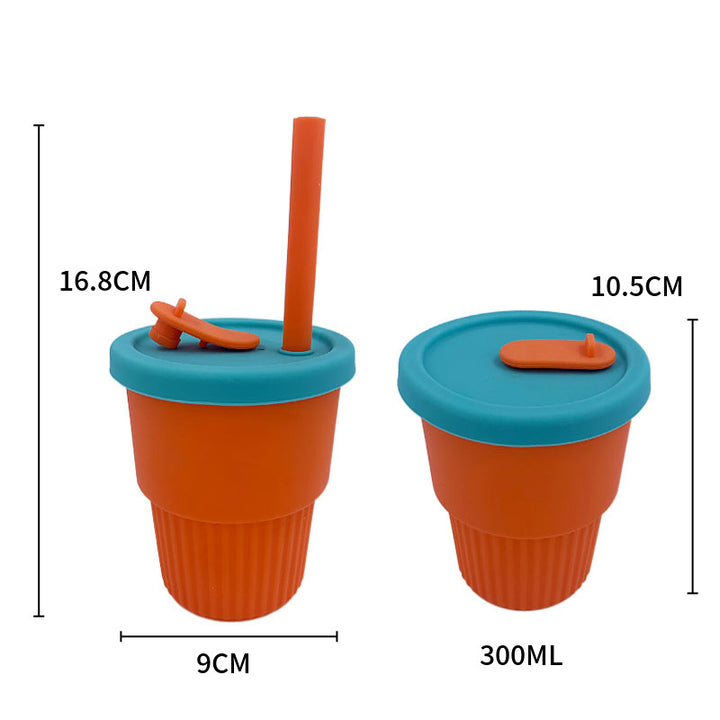 Unisex reusable silicone cup with lid and straw Stornfield
