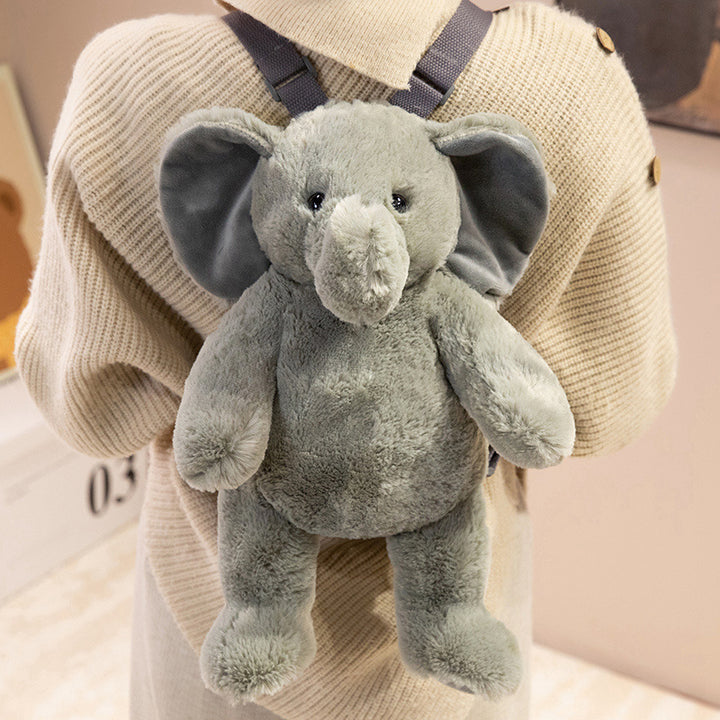 Plush Deer-Shaped Backpack with Adjustable Straps and Zippered Compartment Stornfield
