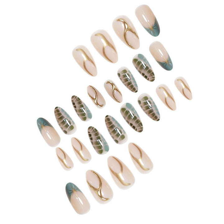 Artistic Almond-Shaped Press-On Nail Extensions Stornfield
