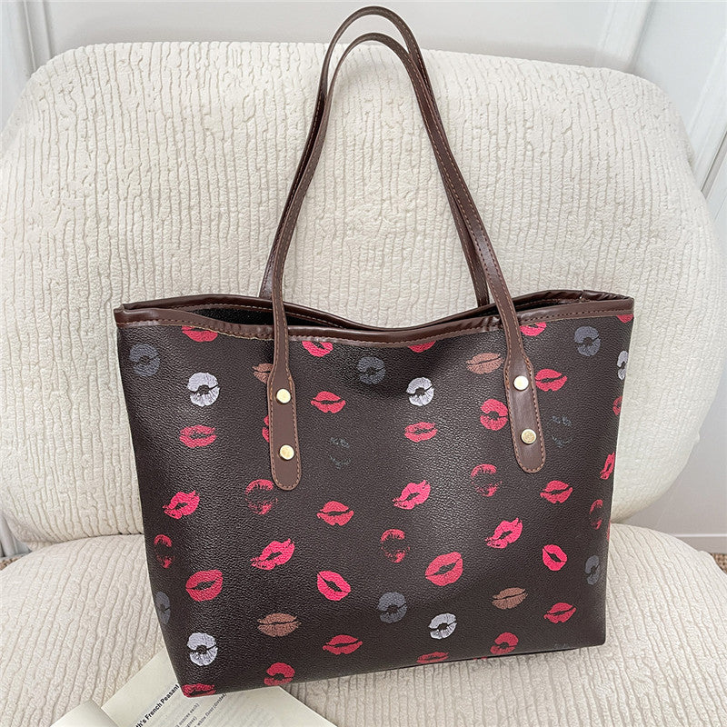 Lip Print Fashion Tote Bag