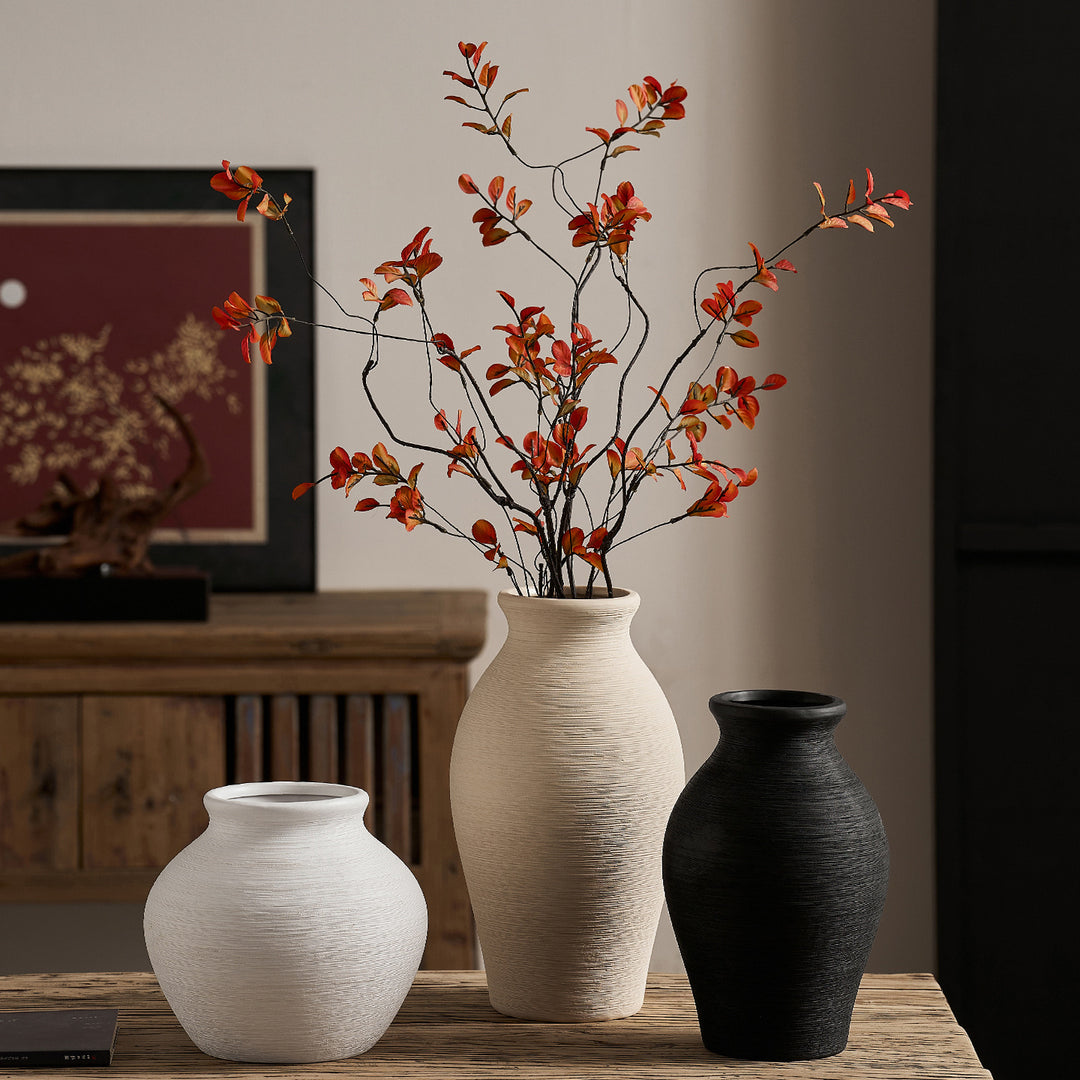 Elegant ceramic vase with textured design Stornfield
