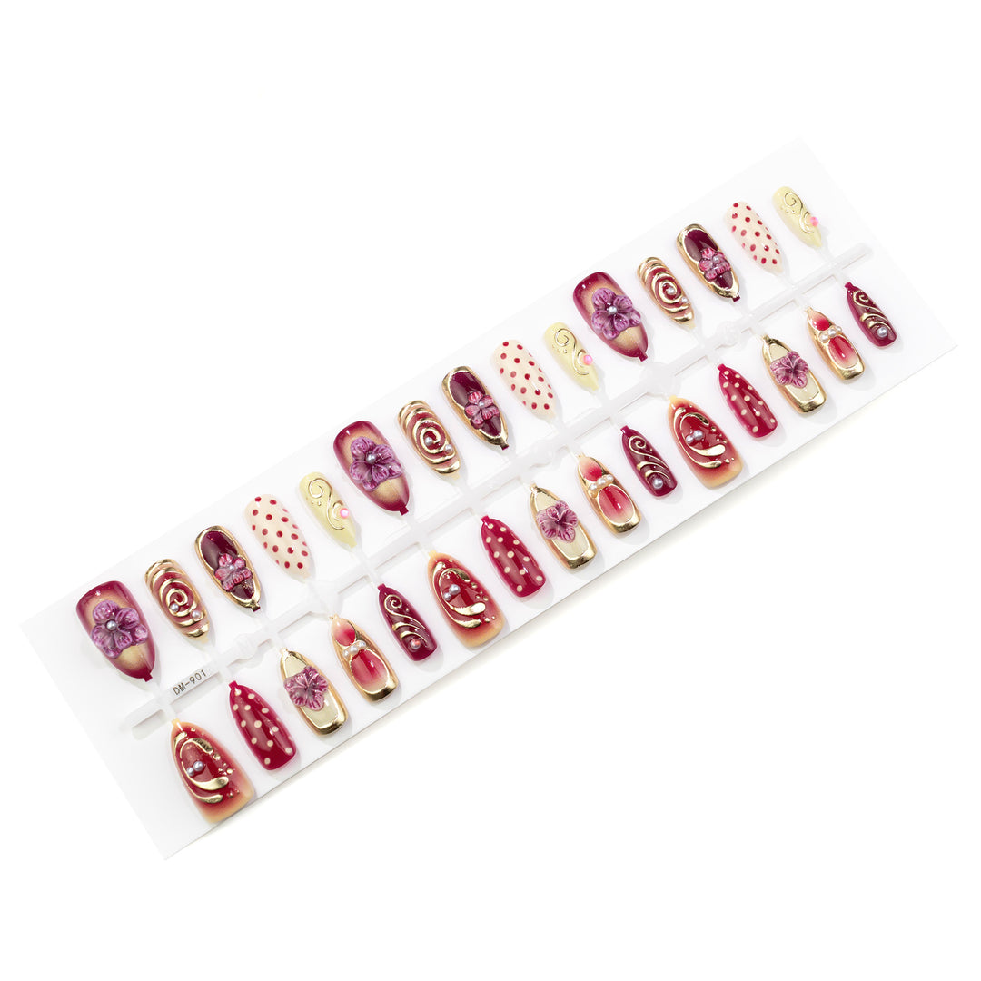Decorative Floral 3D Press-On Nail Art Stornfield
