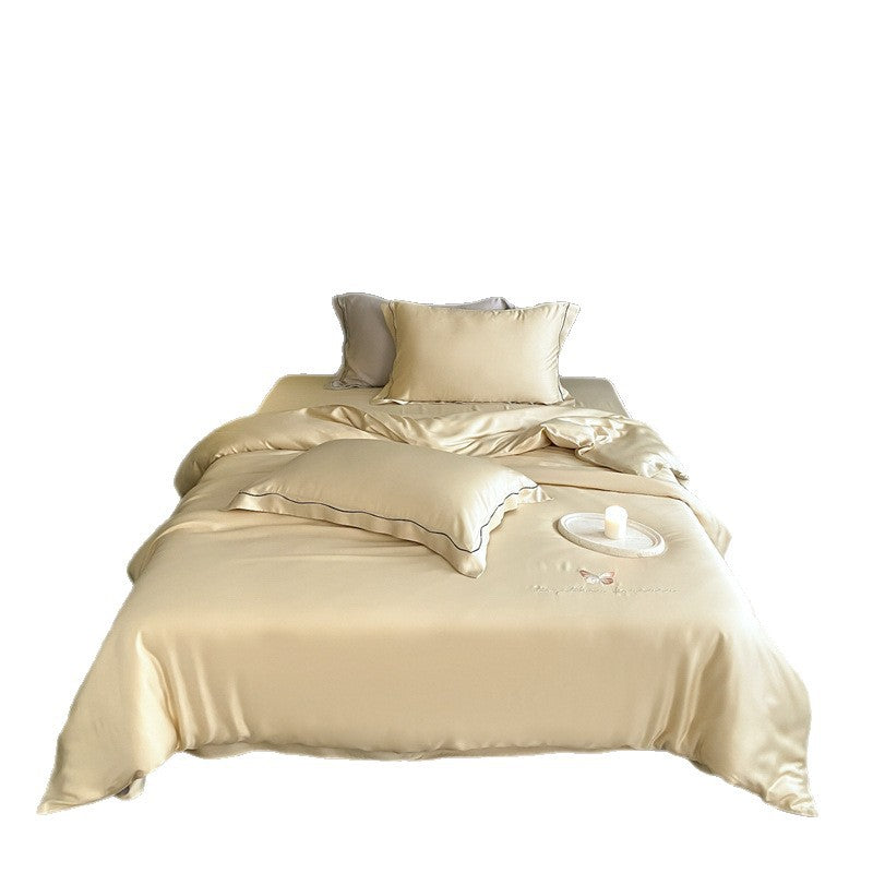 Luxury Satin Bedding Set made of silky-soft Microfiber with embroidered design and hotel quality
