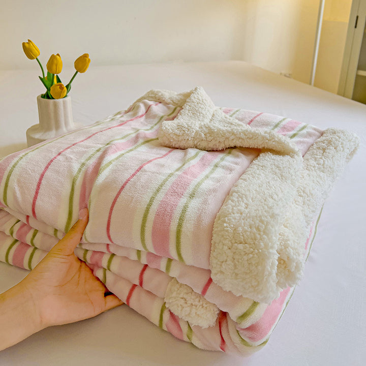 Sherpa Reversible Plush Throw Blanket