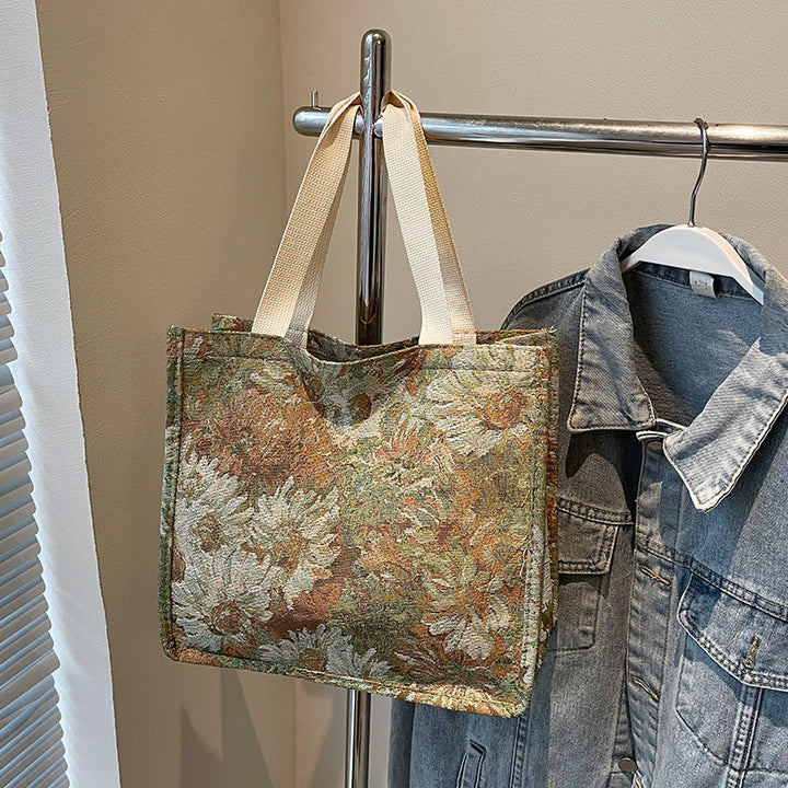 Floral Patterned Artisan Tote Bag