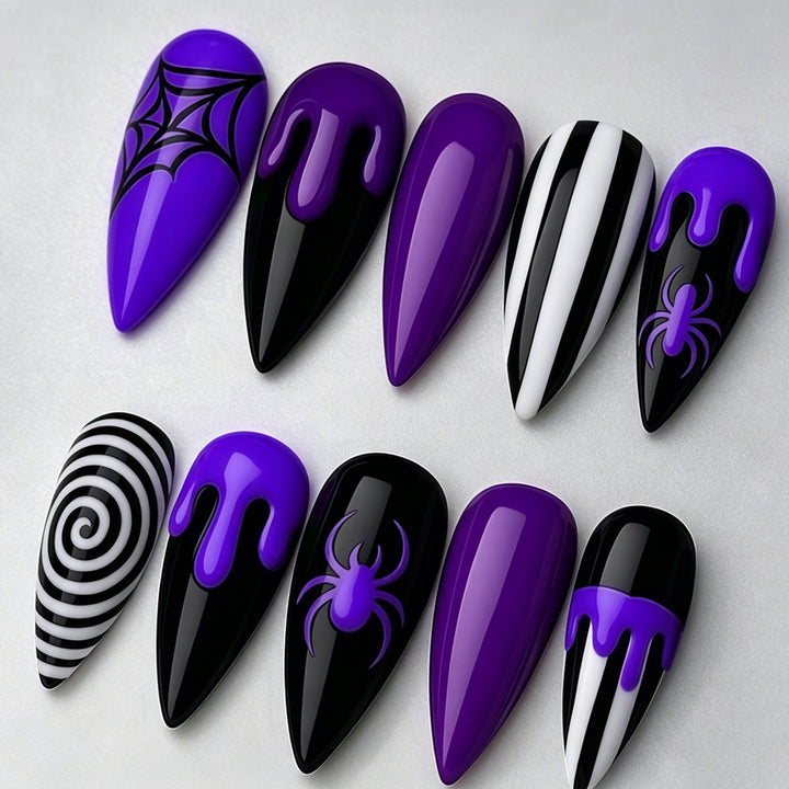 Artificial nails with creepy spider design Stornfield