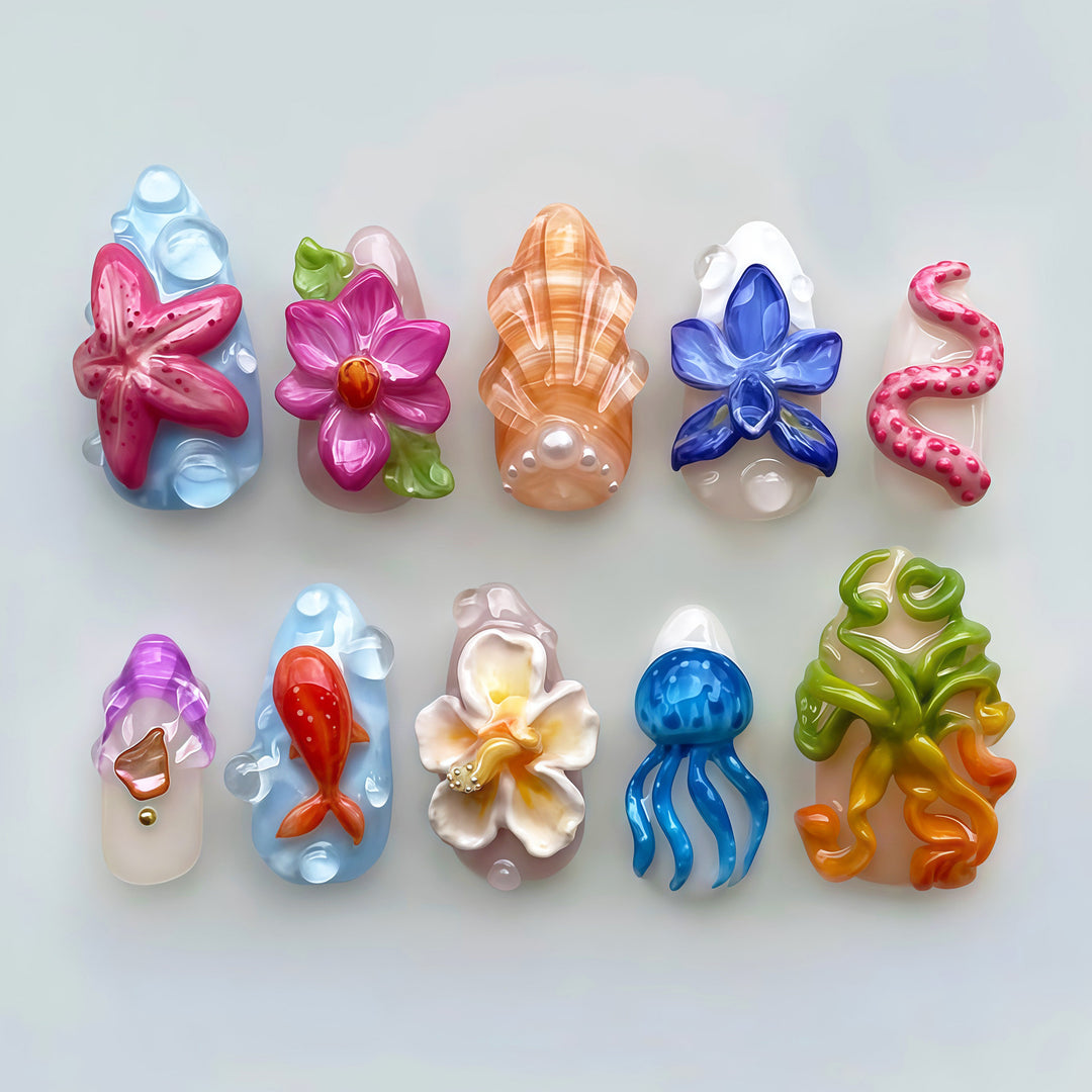 Artistic Themed Press-On Nail Set 1790745449