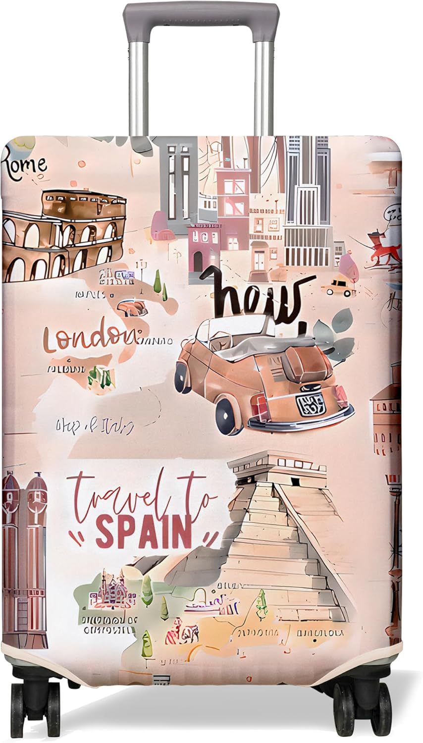 Unisex non-elastic suitcase cover with Paris motif and water-repellent stretch fabric for trolley Stornfield