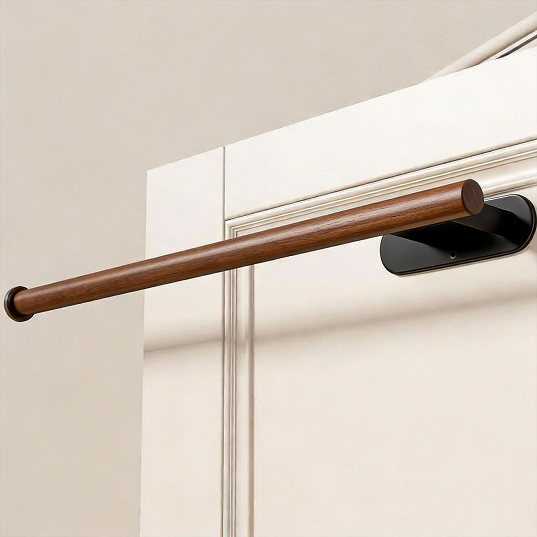Door-Mounted Stainless Steel Hat and Cap Organizer Rod with Sliding Loop Hangers