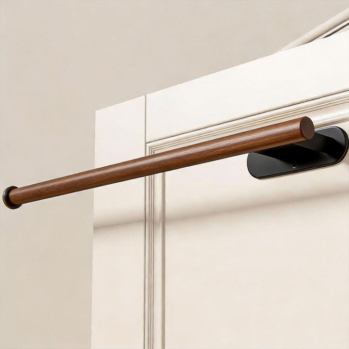 Door-Mounted Stainless Steel Hat and Cap Organizer Rod with Sliding Loop Hangers