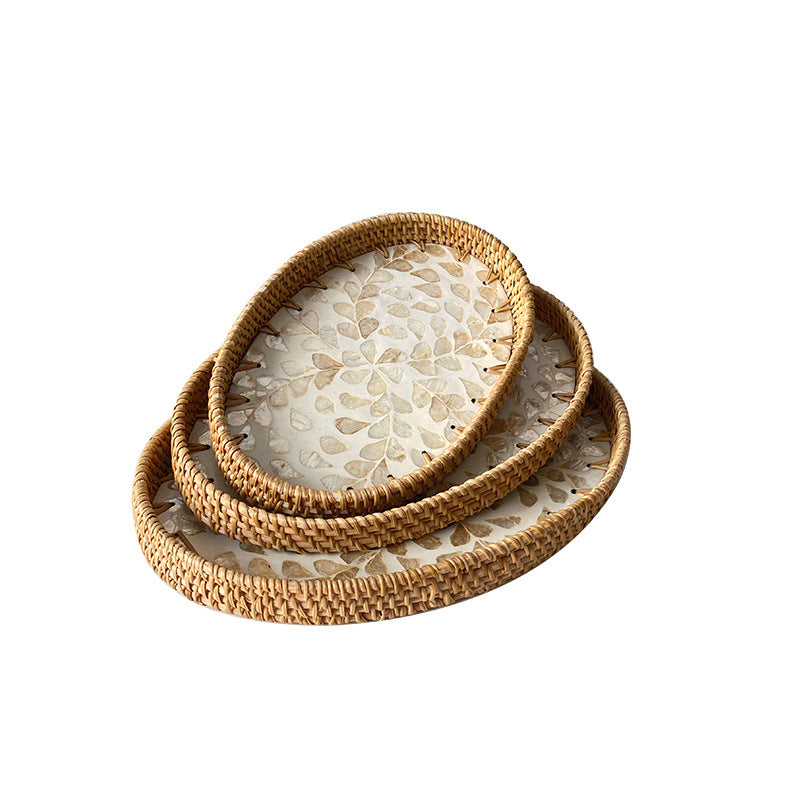 Ladies Elegant Serving Plate Set made of handwoven natural material Stornfield