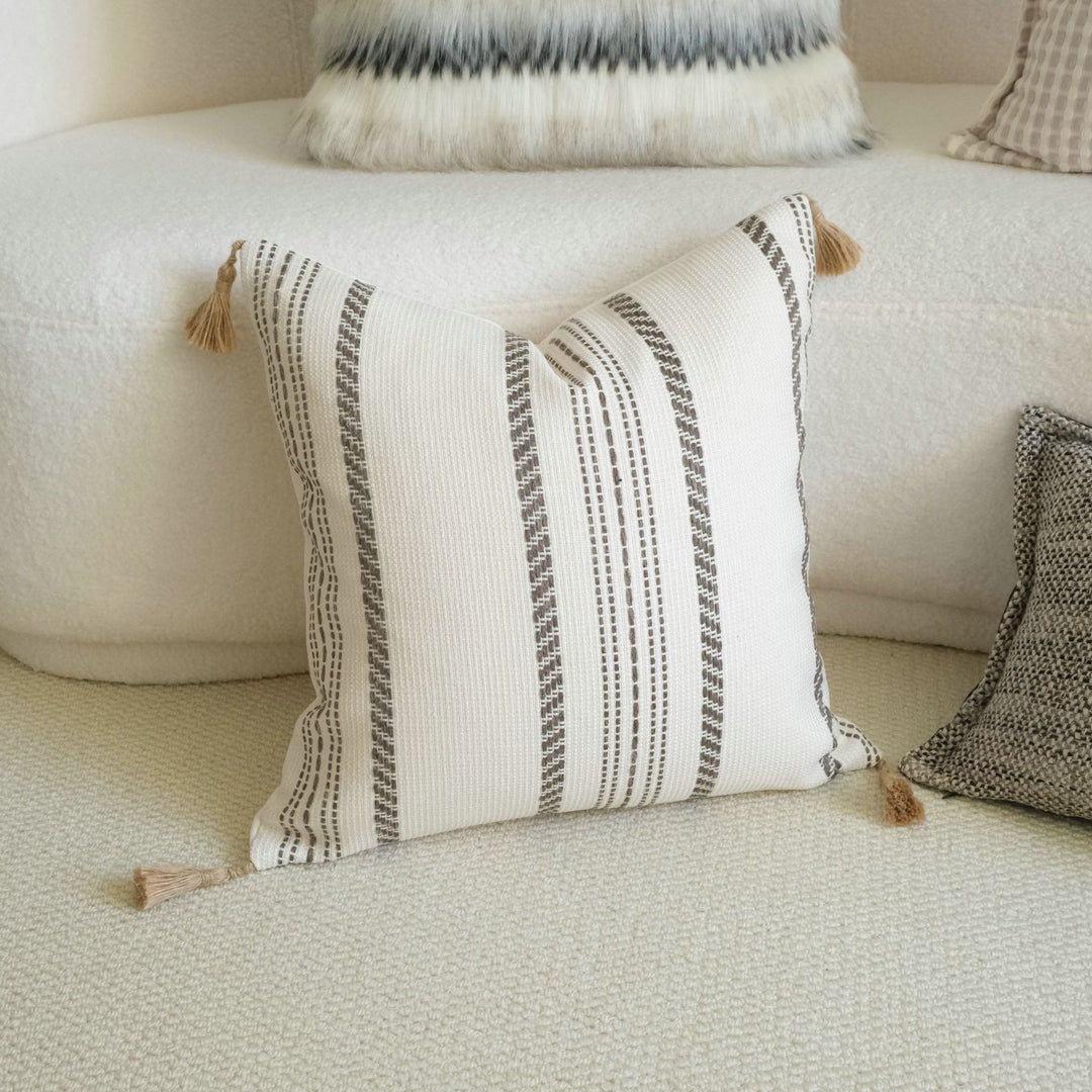 Textured Home Throw Pillow for Sofa Decor