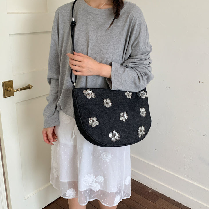 Floral Embellished Denim Handbag Stornfield